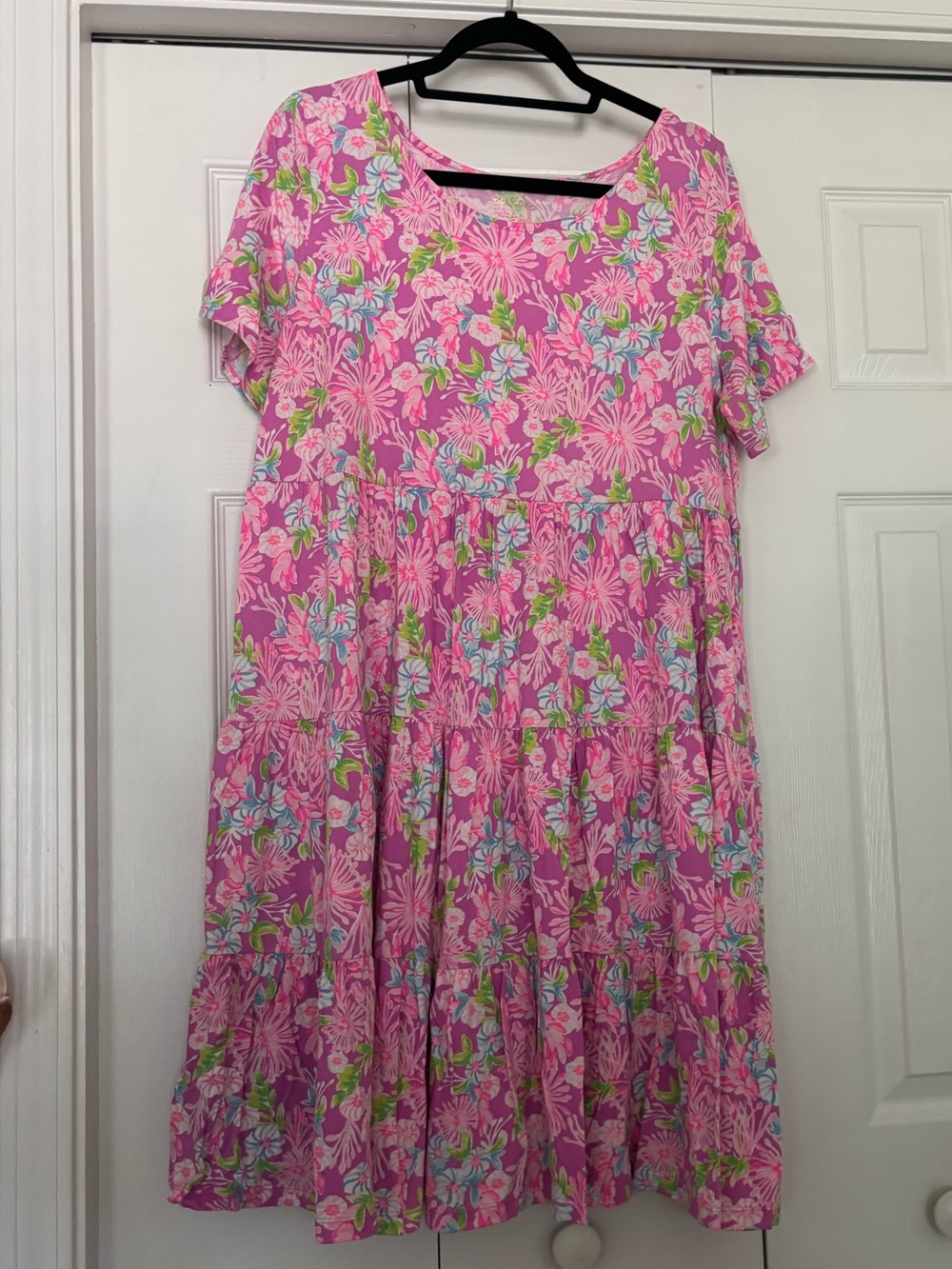 Lilly Pulitzer Jodee Swing Dress in print "Amethyst Moms The Word"